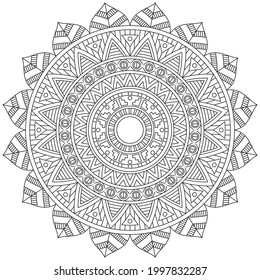 Leaf Flower Petal Coloring Mandala Art Simple Graphic Shape Vector Floral Oriental Outline Vintage Decorative Elements Pattern Illustration Islam Arabic Indian Turkish Mystic Religion Morals Lotus