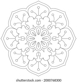 Leaf Flower Petal Coloring Mandala Art Simple Graphic Shape Vector Floral Oriental Outline Vintage Decorative Elements Pattern Illustration Islam Arabic Indian Turkish Mystic Religion Morals Lotus