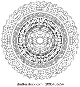 Leaf Flower Petal Coloring Mandala Art Simple Graphic Shape Vector Floral Oriental Outline Vintage Decorative Elements Pattern Illustration Islam Arabic Indian Turkish Mystic Religion Morals Lotus