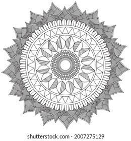 Leaf Blume Petal Farbe Mandala Kunst einfache grafische Form Vektorflorale Orientale Outline Vintage Dekorative Elemente Muster Illustration Islam Arabische indische türkische Religion Morals Lotus