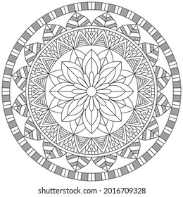 Leaf Flower Petal Coloring Mandala Art Simple Graphic Shape Vector Floral Oriental Outline Vintage Decorative Elements Pattern Illustration Islam Arabic Indian Turkish Mystic Religion Morals Lotus