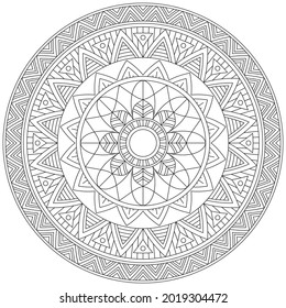 Leaf Flower Petal Coloring Mandala Art Simple Graphic Shape Vector Floral Oriental Outline Vintage Decorative Elements Pattern Illustration Islam Arabic Indian Turkish Mystic Religion Morals Lotus