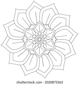 Leaf Blume Petal Farbe Mandala Kunst einfache grafische Form Vektorflorale Orientale Outline Vintage Dekorative Elemente Muster Illustration Islam Arabische indische türkische Religion Morals Lotus
