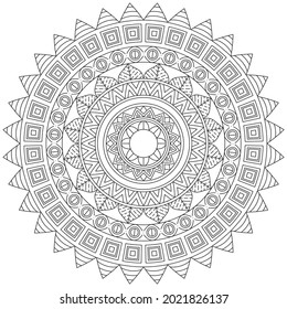 Leaf Flower Petal Coloring Mandala Art Simple Graphic Shape Vector Floral Oriental Outline Vintage Decorative Elements Pattern Illustration Islam Arabic Indian Turkish Mystic Religion Morals Lotus