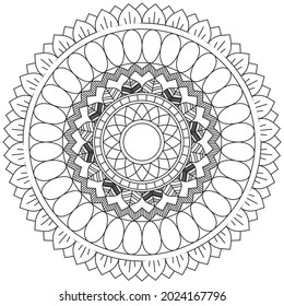 Leaf Flower Petal Coloring Mandala Art Simple Graphic Shape Vector Floral Oriental Outline Vintage Decorative Elements Pattern Illustration Islam Arabic Indian Turkish Mystic Religion Morals Lotus