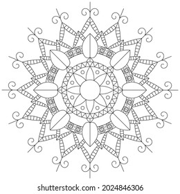 Leaf Blume Petal Farbe Mandala Kunst einfache grafische Form Vektorflorale Orientale Outline Vintage Dekorative Elemente Muster Illustration Islam Arabische indische türkische Religion Morals Lotus
