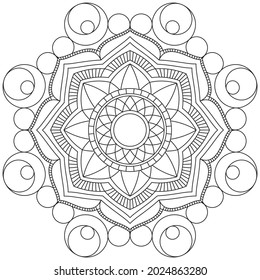 Leaf Flower Petal Coloring Mandala Art Simple Graphic Shape Vector Floral Oriental Outline Vintage Decorative Elements Pattern Illustration Islam Arabic Indian Turkish Mystic Religion Morals Lotus
