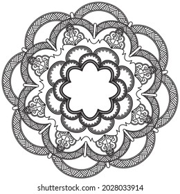 Leaf Flower Petal Coloring Mandala Art Simple Graphic Shape Vector Floral Oriental Outline Vintage Decorative Elements Pattern Illustration Islam Arabic Indian Turkish Mystic Religion Morals Lotus
