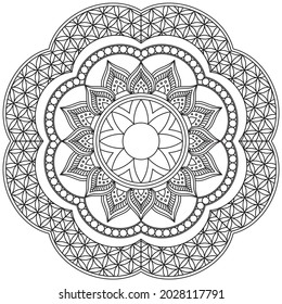 Leaf Flower Petal Coloring Mandala Art Simple Graphic Shape Vector Floral Oriental Outline Vintage Decorative Elements Pattern Illustration Islam Arabic Indian Turkish Mystic Religion Morals Lotus