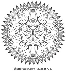 Leaf Flower Petal Coloring Mandala Art Simple Graphic Shape Vector Floral Oriental Outline Vintage Decorative Elements Pattern Illustration Islam Arabic Indian Turkish Mystic Religion Morals Lotus