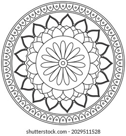 Leaf Flower Petal Coloring Mandala Art Simple Graphic Shape Vector Floral Oriental Outline Vintage Decorative Elements Pattern Illustration Islam Arabic Indian Turkish Mystic Religion Morals Lotus