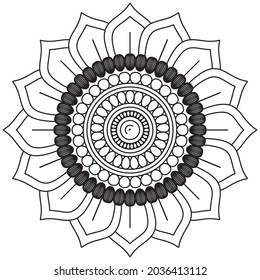 Leaf Blume Petal Farbe Mandala Kunst einfache grafische Form Vektorflorale Orientale Outline Vintage Dekorative Elemente Muster Illustration Islam Arabische indische türkische Religion Morals Lotus
