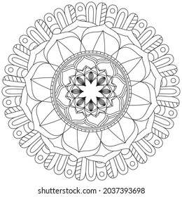 Leaf Flower Petal Coloring Mandala Art Simple Graphic Shape Vector Floral Oriental Outline Vintage Decorative Elements Pattern Illustration Islam Arabic Indian Turkish Mystic Religion Morals Lotus