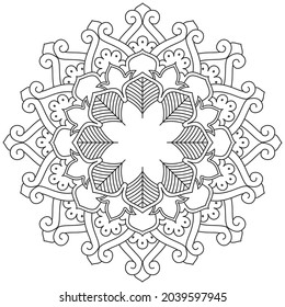 Flor de hoja Color de Petal Mandala Arte Forma gráfica Simple Vector Floral Esquema oriental Elementos decorativos de época Patrón Ilustración Islam Árabe India Turco Mística Religión Morales Lotus