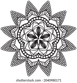 Leaf Flower Petal Coloring Mandala Art Simple Graphic Shape Vector Floral Oriental Outline Vintage Decorative Elements Pattern Illustration Islam Arabic Indian Turkish Mystic Religion Morals Lotus