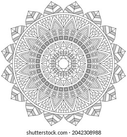Leaf Flower Petal Coloring Mandala Art Simple Graphic Shape Vector Floral Oriental Outline Vintage Decorative Elements Pattern Illustration Islam Arabic Indian Turkish Mystic Religion Morals Lotus