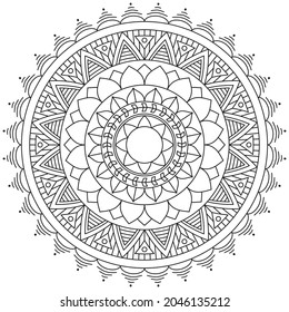 Leaf Flower Petal Coloring Mandala Art Simple Graphic Shape Vector Floral Oriental Outline Vintage Decorative Elements Pattern Illustration Islam Arabic Indian Turkish Mystic Religion Morals Lotus