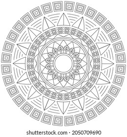Flor de hoja Color de Petal Mandala Arte Forma gráfica Simple Vector Floral Esquema oriental Elementos decorativos de época Patrón Ilustración Islam Árabe India Turco Mística Religión Morales Lotus