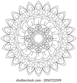 Flor de hoja Color de Petal Mandala Arte Forma gráfica Simple Vector Floral Esquema oriental Elementos decorativos de época Patrón Ilustración Islam Árabe India Turco Mística Religión Morales Lotus