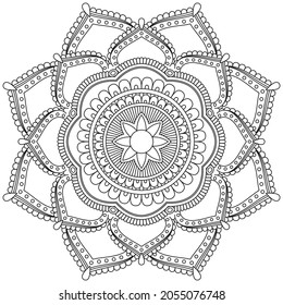 Leaf Flower Petal Coloring Mandala Art Simple Graphic Shape Vector Floral Oriental Outline Vintage Decorative Elements Pattern Illustration Islam Arabic Indian Turkish Mystic Religion Morals Lotus