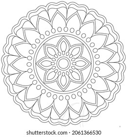 Leaf Blume Petal Farbe Mandala Kunst einfache grafische Form Vektorflorale Orientale Outline Vintage Dekorative Elemente Muster Illustration Islam Arabische indische türkische Religion Morals Lotus