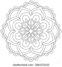 Leaf Flower Petal Coloring Mandala Art Simple Graphic Shape Vector Floral Oriental Outline Vintage Decorative Elements Pattern Illustration Islam Arabic Indian Turkish Mystic Religion Morals Lotus