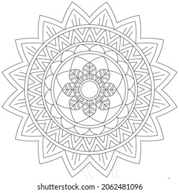 Leaf Flower Petal Coloring Mandala Art Simple Graphic Shape Vector Floral Oriental Outline Vintage Decorative Elements Pattern Illustration Islam Arabic Indian Turkish Mystic Religion Morals Lotus