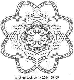 Leaf Flower Petal Coloring Mandala Art Simple Graphic Shape Vector Floral Oriental Outline Vintage Decorative Elements Pattern Illustration Islam Arabic Indian Turkish Mystic Religion Morals Lotus
