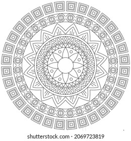 Flor de hoja Color de Petal Mandala Arte Forma gráfica Simple Vector Floral Esquema oriental Elementos decorativos de época Patrón Ilustración Islam Árabe India Turco Mística Religión Morales Lotus