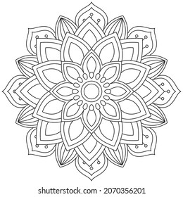 Leaf Flower Petal Coloring Mandala Art Simple Graphic Shape Vector Floral Oriental Outline Vintage Decorative Elements Pattern Illustration Islam Arabic Indian Turkish Mystic Religion Morals Lotus