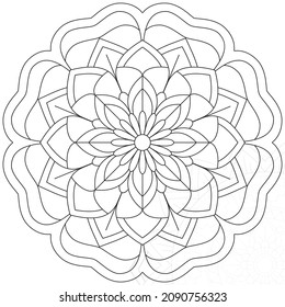 Leaf Flower Petal Coloring Mandala Art Simple Graphic Shape Vector Floral Oriental Outline Vintage Decorative Elements Pattern Illustration Islam Arabic Indian Turkish Mystic Religion Morals Lotus