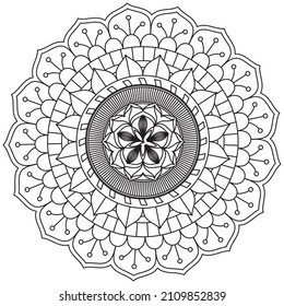 Leaf Flower Petal Coloring Mandala Art Simple Graphic Shape Vector Floral Oriental Outline Vintage Decorative Elements Pattern Illustration Islam Arabic Indian Turkish Mystic Religion Morals Lotus