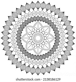 Leaf Flower Petal Coloring Mandala Art Simple Graphic Shape Vector Floral Oriental Outline Vintage Decorative Elements Pattern Illustration Islam Arabic Indian Turkish Mystic Religion Morals Lotus