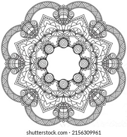 Leaf Flower Petal Coloring Mandala Art Simple Graphic Shape Vector Floral Oriental Outline Vintage Decorative Elements Pattern Illustration Islam Arabic Indian Turkish Mystic Religion Morals Lotus