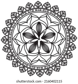 Flor de hoja Color de Petal Mandala Arte Forma gráfica Simple Vector Floral Esquema oriental Elementos decorativos de época Patrón Ilustración Islam Árabe India Turco Mística Religión Morales Lotus