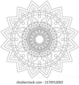 Leaf Flower Petal Coloring Mandala Art Simple Graphic Shape Vector Floral Oriental Outline Vintage Decorative Elements Pattern Illustration Islam Arabic Indian Turkish Mystic Religion Morals Lotus
