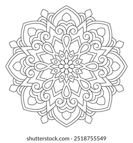 Leaf Flower Petal Coloring Mandala Art Simple Graphic Shape Vector Mandala Coloring book pages, vector design, tattoo design, wall art, simple mandala art, Design for a wallpaper