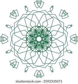 Leaf Flower Petal Coloring Mandala Art Simple Graphic Shape Vector Floral Oriental Outline Vintage Decorative Elements Pattern Illustration Islam Arabic Indian Turkish Mystic Religion Morals Lotus