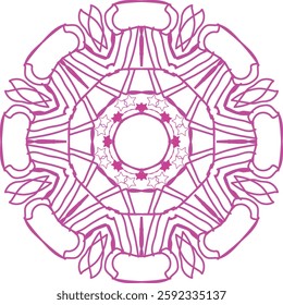 Leaf Flower Petal Coloring Mandala Art Simple Graphic Shape Vector Floral Oriental Outline Vintage Decorative Elements Pattern Illustration Islam Arabic Indian Turkish Mystic Religion Morals Lotus