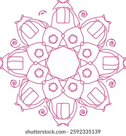 Leaf Flower Petal Coloring Mandala Art Simple Graphic Shape Vector Floral Oriental Outline Vintage Decorative Elements Pattern Illustration Islam Arabic Indian Turkish Mystic Religion Morals Lotus
