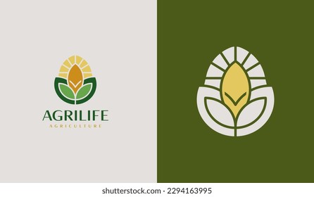 Leaf Flower Plant Agriculture Logo. Universal creative premium symbol. Vector sign icon logo template. Vector illustration