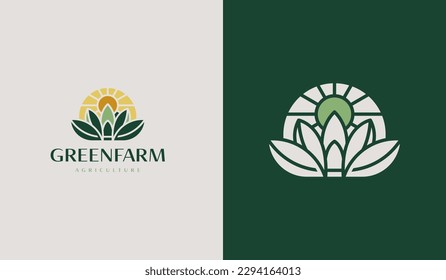 Leaf Flower Plant Agriculture Logo. Universal creative premium symbol. Vector sign icon logo template. Vector illustration