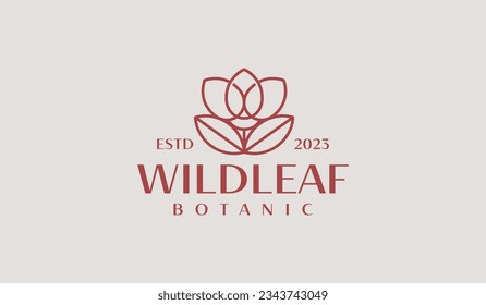 Vorlage für Leaf-Blumenbeete-Logo. Universal Creative Premium Symbol. Vektorgrafik. Kreative minimale Design-Vorlage. Symbol für die Unternehmensidentität