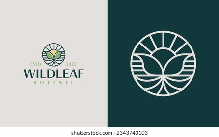 Plantilla de logotipo de planta de flores de hoja. Símbolo universal creativo premium. Ilustración vectorial. Plantilla de diseño Mínimo Creativo. Símbolo de identidad empresarial