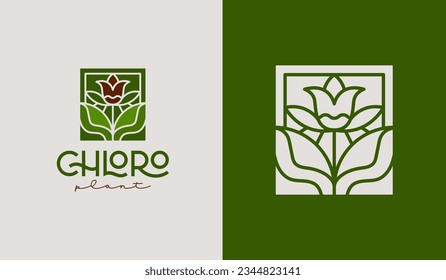 Leaf Flower Plant Logo Template. Universal creative premium symbol. Vector illustration. Creative Minimal design template. Symbol for Corporate Business Identity