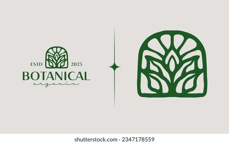 Plantilla de logotipo de planta de flores de hoja. Símbolo universal creativo premium. Ilustración vectorial. Plantilla de diseño Mínimo Creativo. Símbolo de identidad empresarial