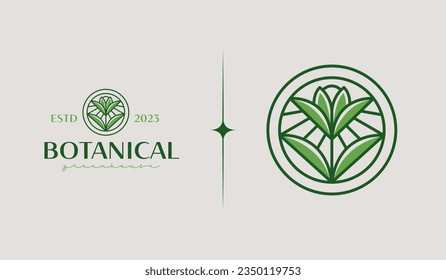 Leaf Flower Plant Logo Template. Universal creative premium symbol. Vector illustration. Creative Minimal design template. Symbol for Corporate Business Identity