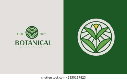 Leaf Flower Plant Logo Template. Universal creative premium symbol. Vector illustration. Creative Minimal design template. Symbol for Corporate Business Identity