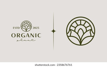 Vorlage für Leaf-Blumenbeete-Logo. Universal Creative Premium Symbol. Vektorgrafik. Kreative minimale Design-Vorlage. Symbol für die Unternehmensidentität