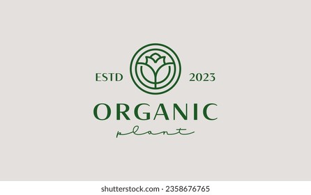Plantilla de logotipo de planta de flores de hoja. Símbolo universal creativo premium. Ilustración vectorial. Plantilla de diseño Mínimo Creativo. Símbolo de identidad empresarial